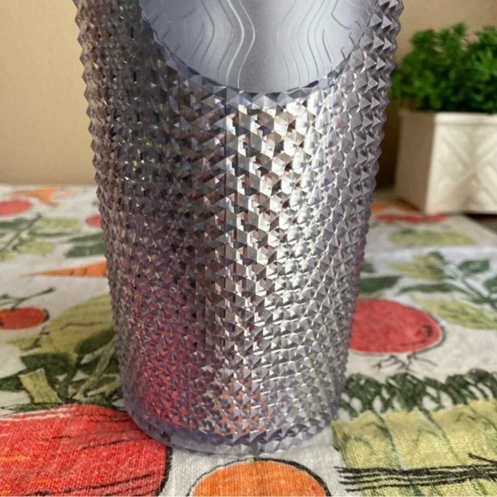 Starbucks Platinum silver stud tumbler MISSING STRAW